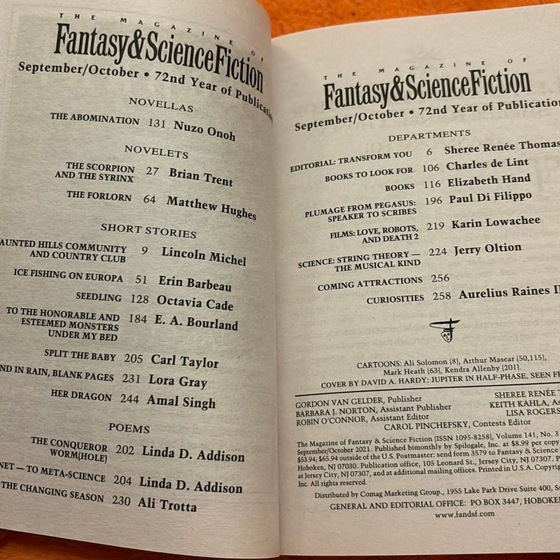 Fantasy & Science Fiction September/October 2021