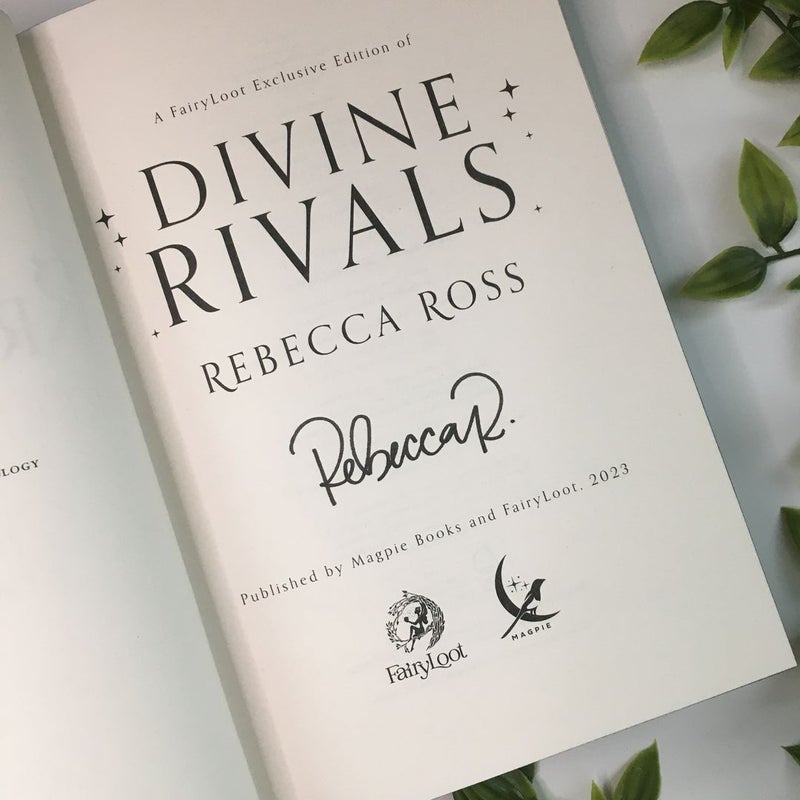 FairyLoot Divine Rivals SIGNED by author w/ SPRAYED EDGES & Tarot Cards