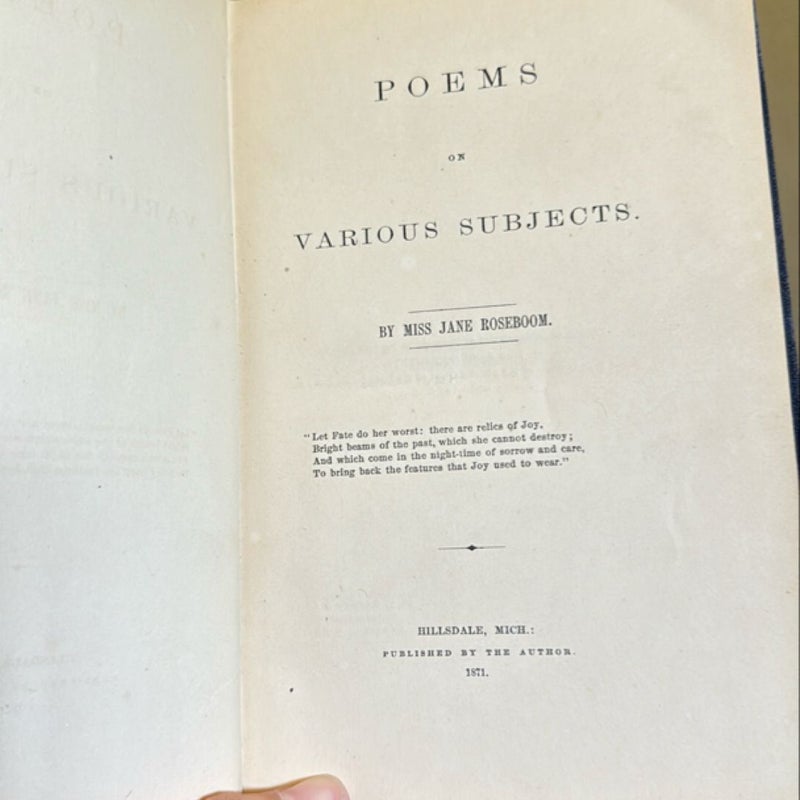 Poems on Various Subjects 