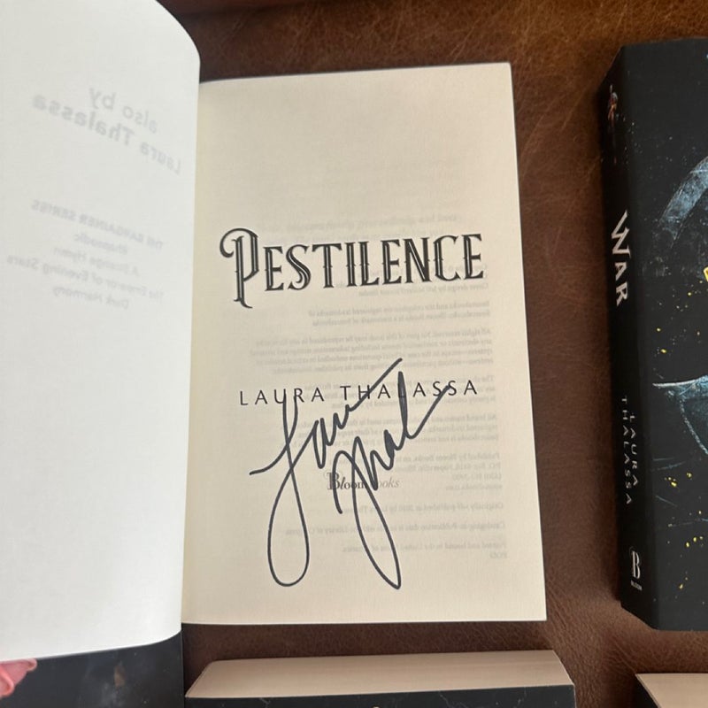 four horsemen laura thalassa signed set pestilence war death famine with art