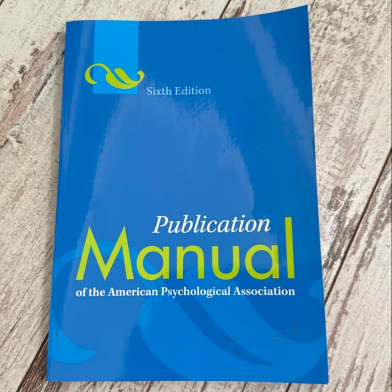 Publication Manual of the American Psychological Association