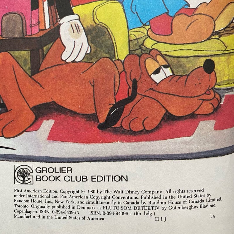 80s Vintage Disney Pluto the Detective Picture Book