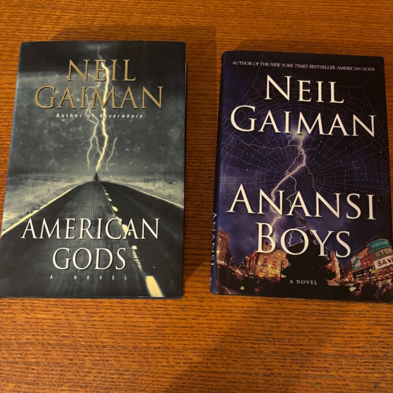 Neil Gaiman bundle signed. American Gods/Anansi Boys 1st editions 