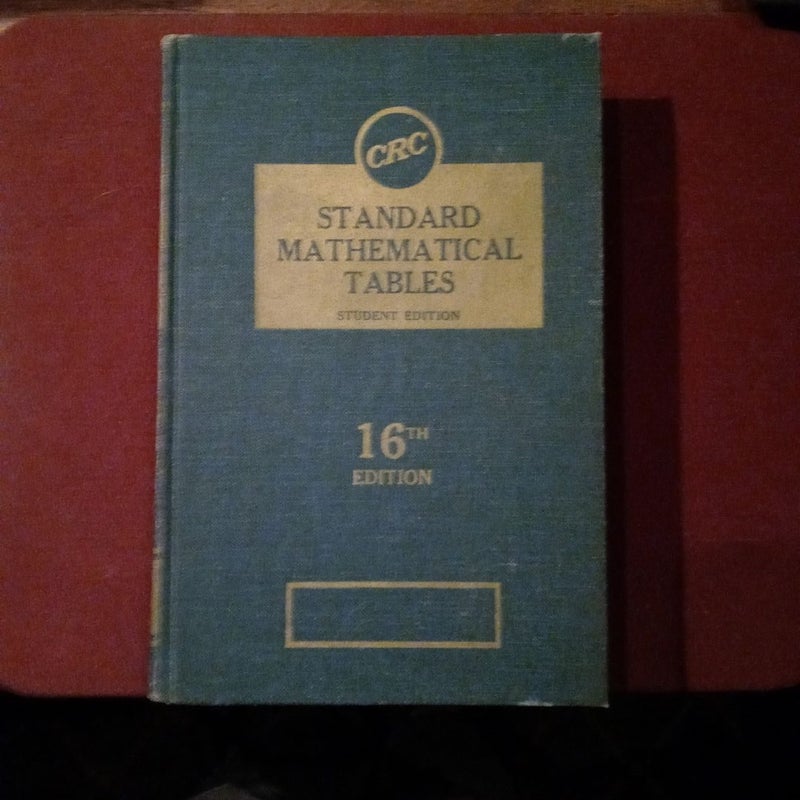 Standard mathematical tables 16th Edition