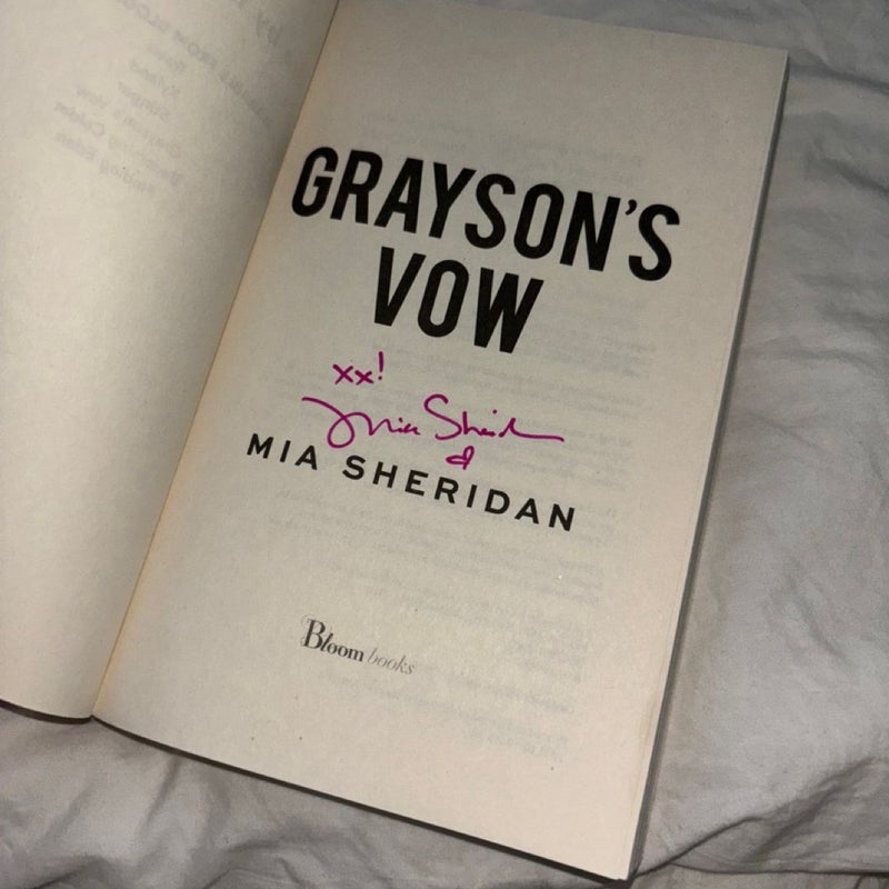 Grayson's Vow Signed book