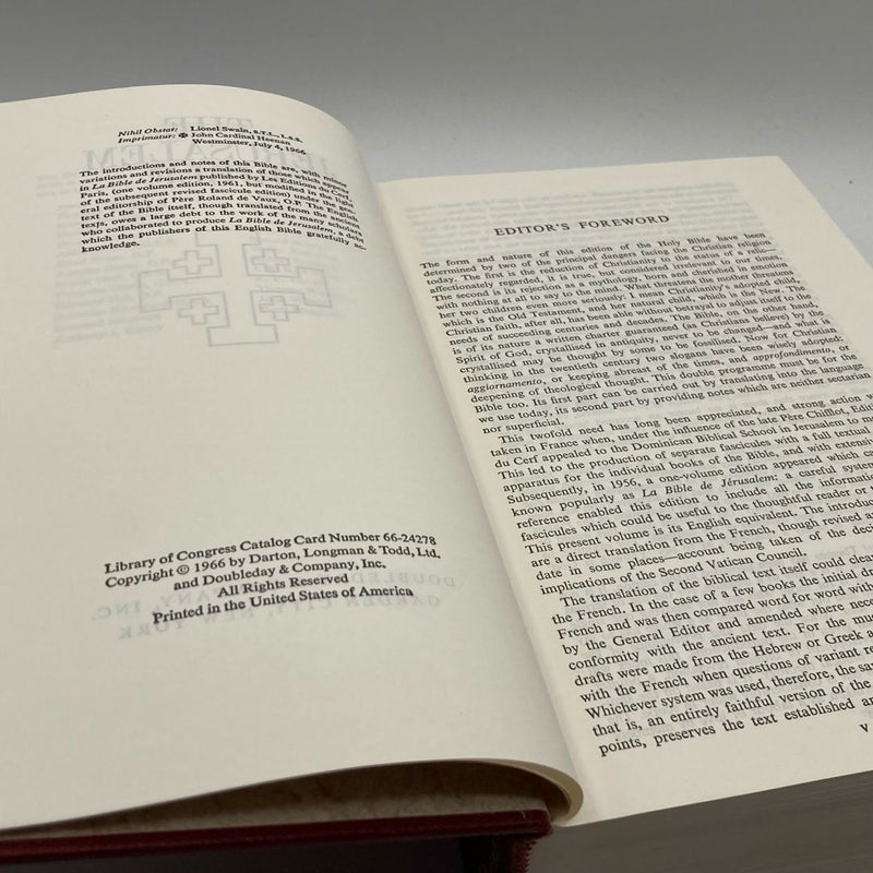  The Jerusalem Bible Doubleday 1966 Edition Hardcover With Slipcase