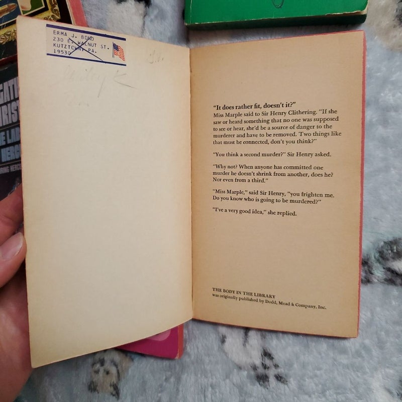 The Body in the Library, Partners in Crime, Passenger to Frankfurt, Nemesis, The Labors of Hercules (colored page edges bundle)