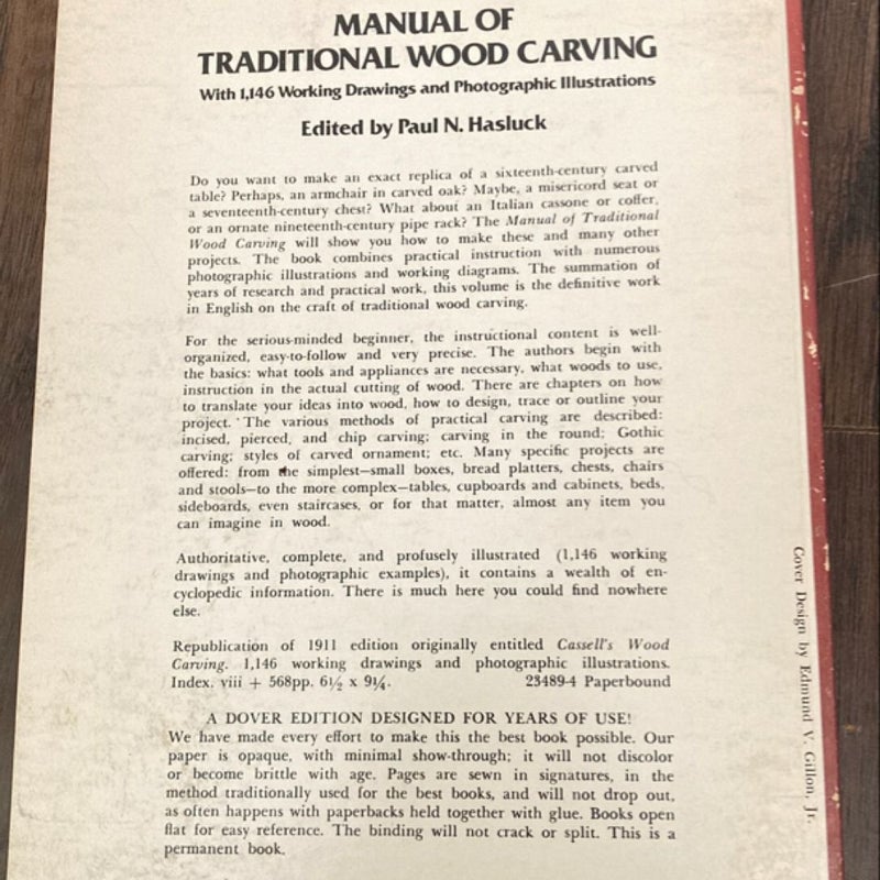 Manual of Traditional Wood Carving