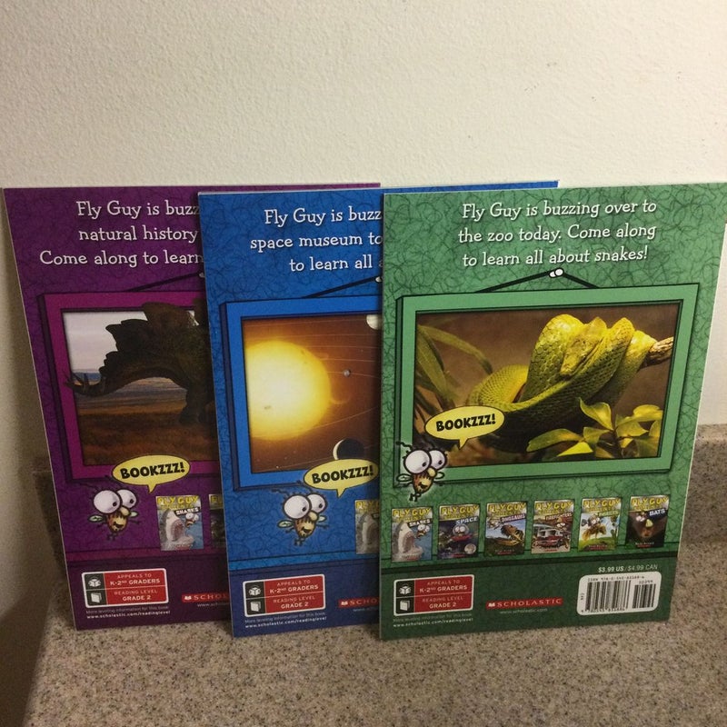 FLY GUY 3 Early Readers LEVEL 2:  Snakes, Space and Dinosauers
