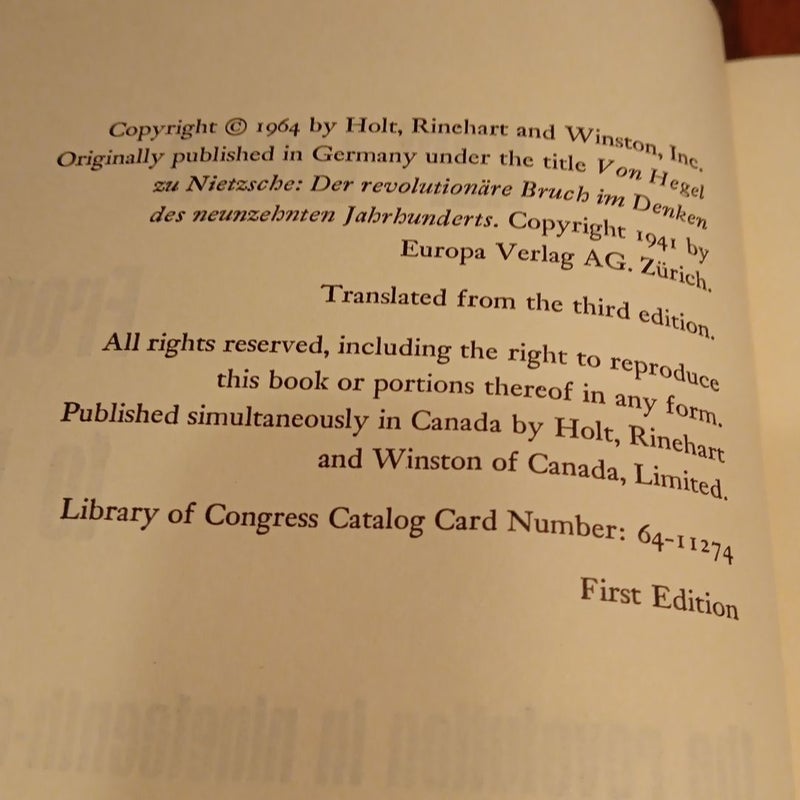 From Hegel to Nietzsche:the revolution in nineteenth-century thought 