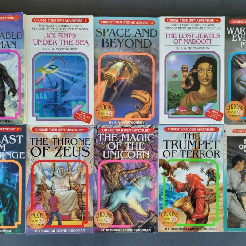 VINTAGE CHOOSE YOUR OWN ADVENTURE BOOKS LOT OF 10 R.A. MONTGOMERY & PACKARD CYOA