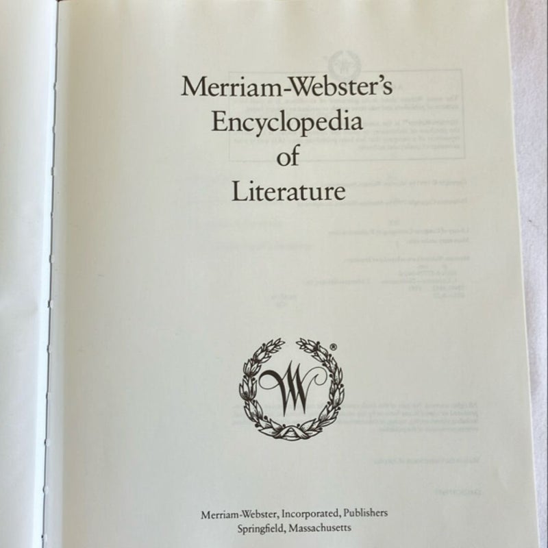 Merriam Webster’s Encyclopedia of Literature 