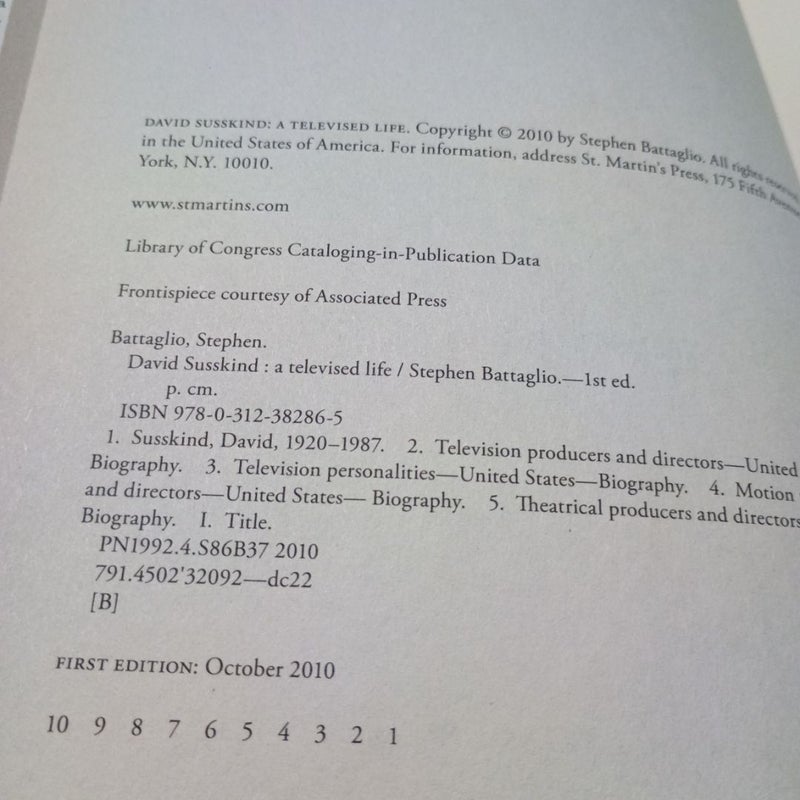 David Susskind - First Edition (Printing 1)
