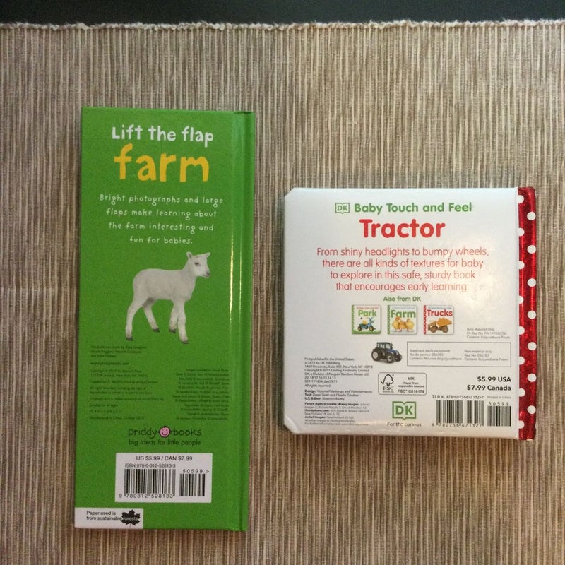 Priddy Baby Lift-The-flap: Farm and Baby Touch  and Feel Tractor