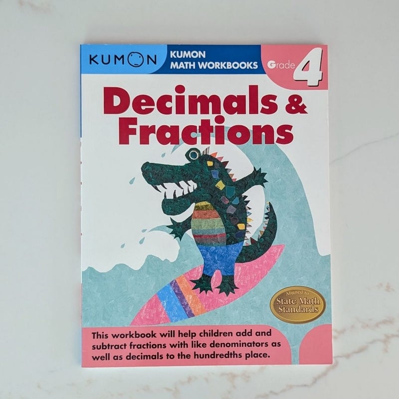 Kumon Decimals and Fractions Workbook Grade 4