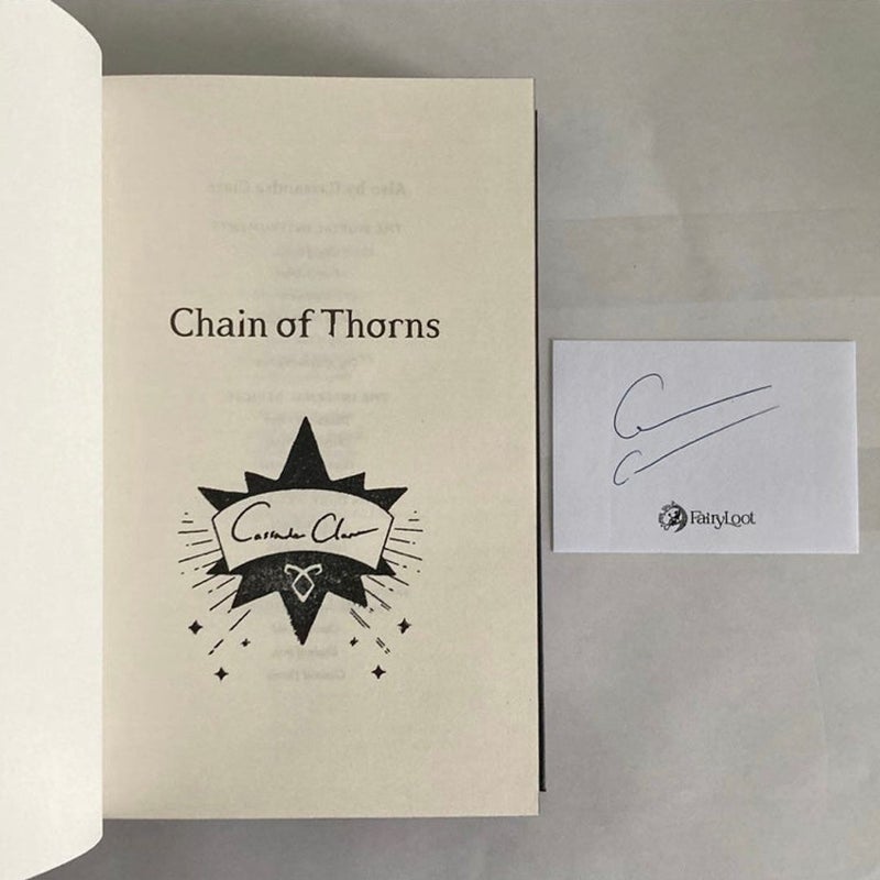 Chain of Thorns & Chain of Iron ~ Fairyloot Exclusive Editions ~ SIGNED Bookplate