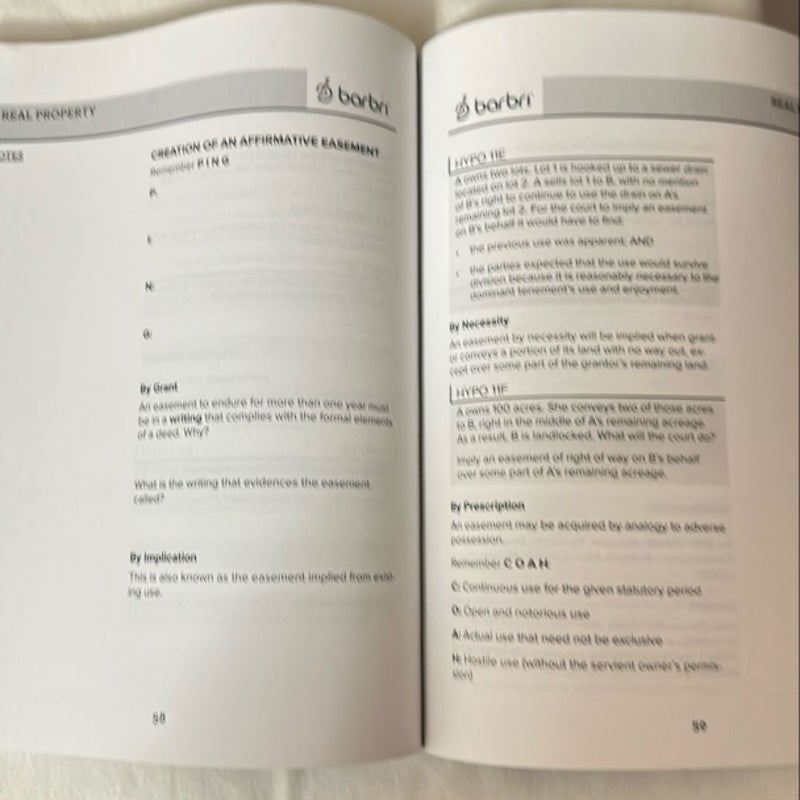 Barbri Barbri Lecture Handouts for California July 2020 February 2021