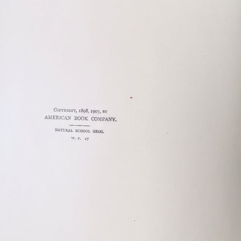 Natural School Geography, Redway And Hinman, Edition For Missouri and Iowa, Printed 1907, Very Rare Book!!
