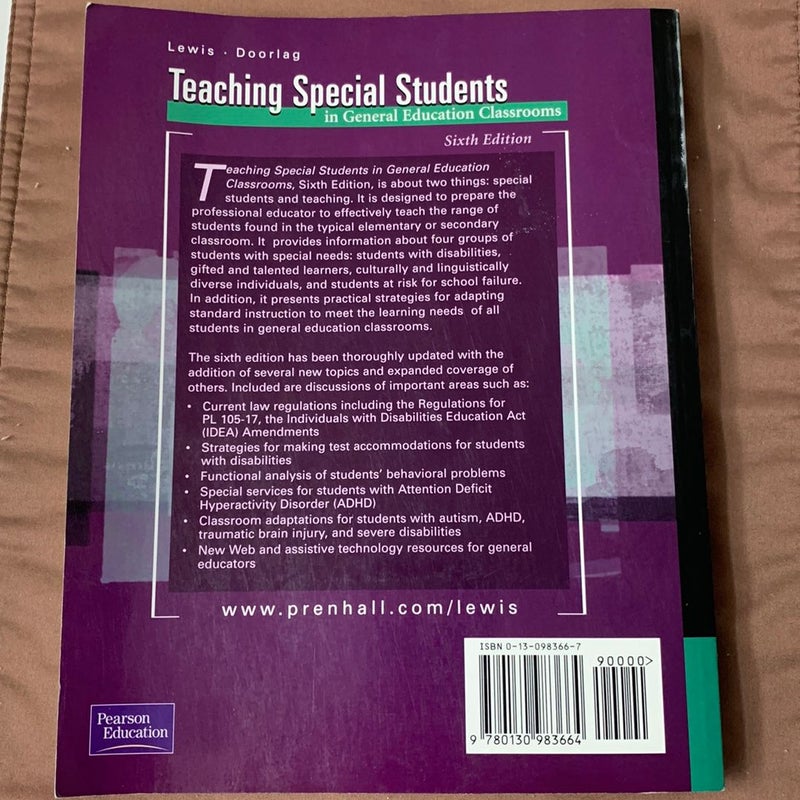 Teaching Special Students in General Education Classrooms