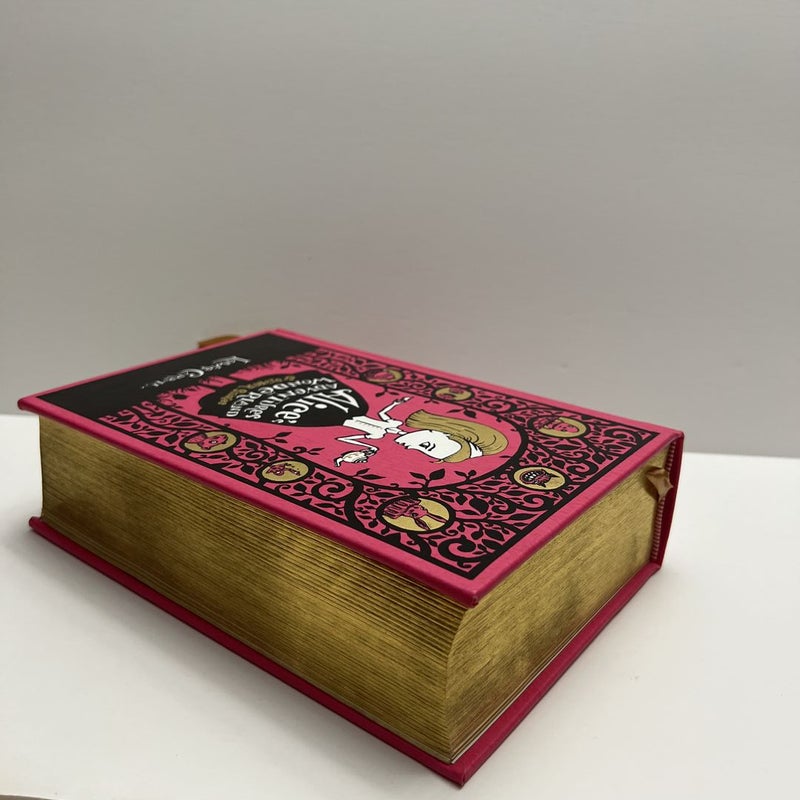 B&N Alice Adventures Wonderland Leather Gold Sprayed Edge