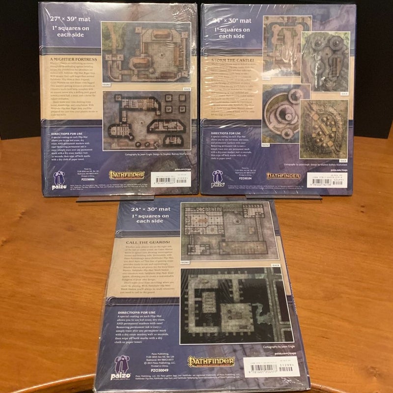 Pathfinder Flip-Mat Lot: Bigger Keep, Castles Multi-Pack, Watch Station NEW