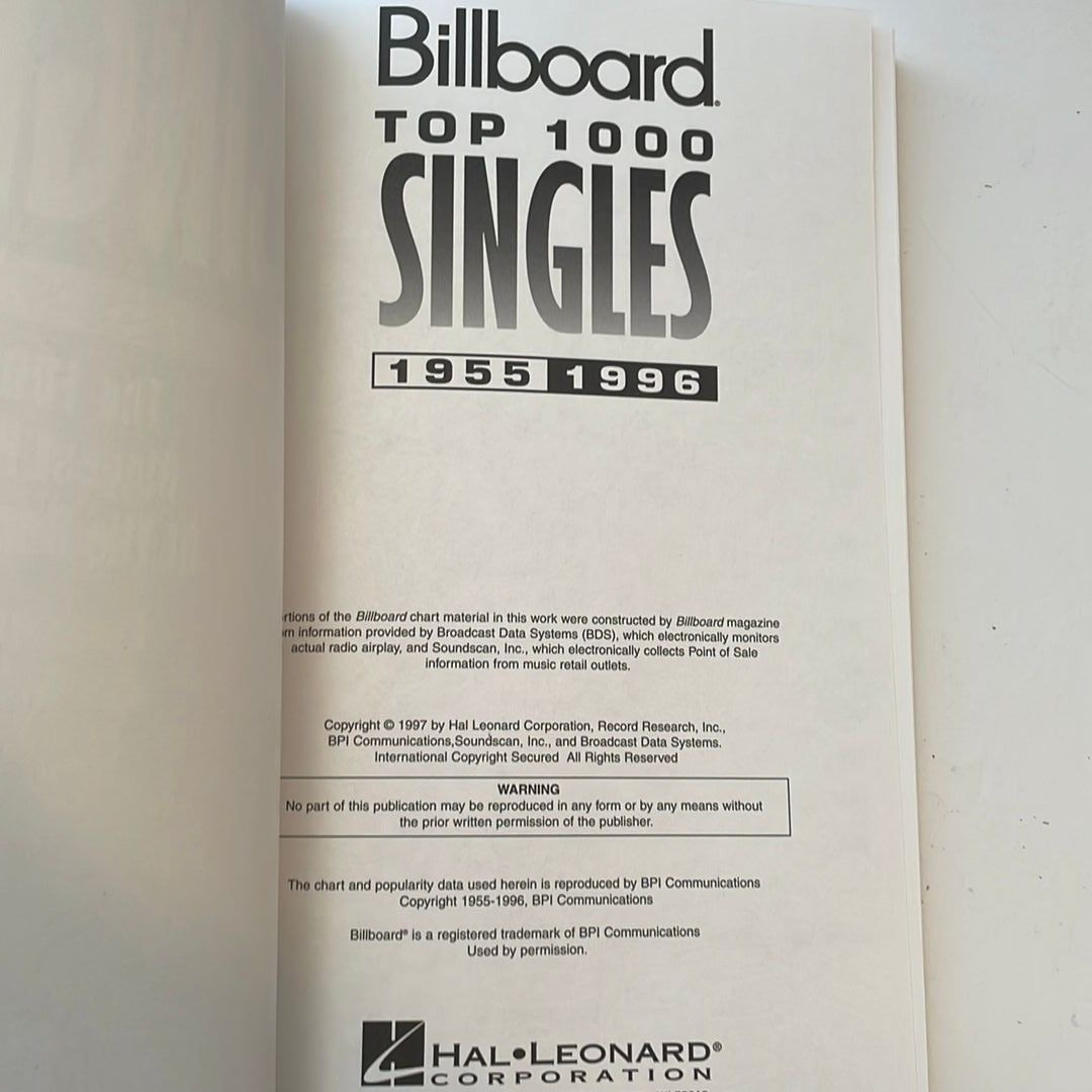 Billboard Top 1000 Singles By Joel Whitburn, Paperback | Pangobooks