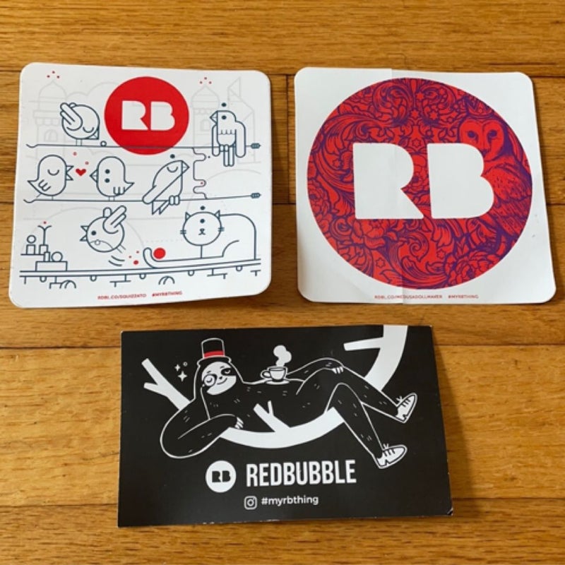 Redbubble Stickers+Card