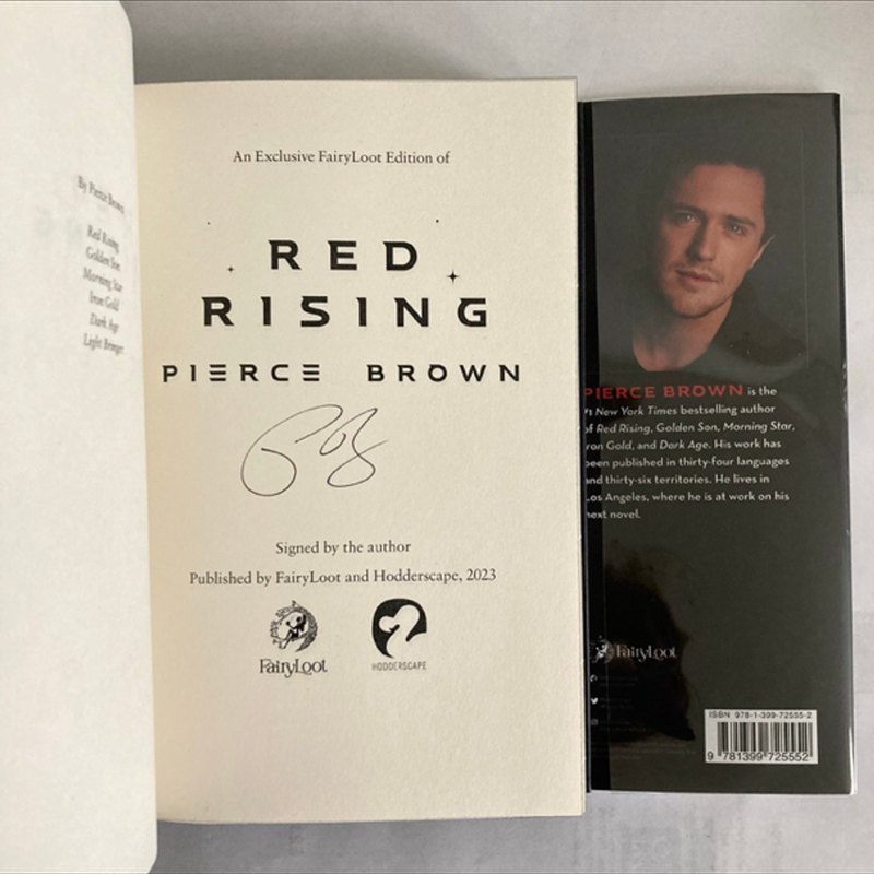 Red Rising Trilogy SIGNED Fairyloot Iron Editions w/ Fairyloot Red Rising Bookmarks!