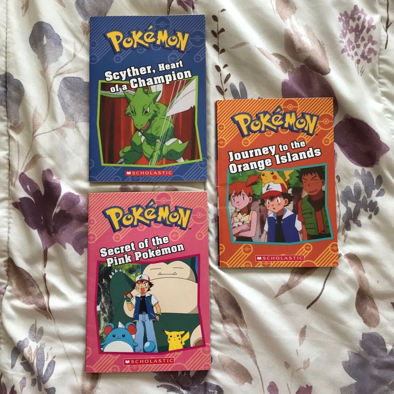Pokémon 3-Book Collection (Scyther, Heart of a Champion, Journey to the Orange Islands, & Secret of the Pink Pokémon)