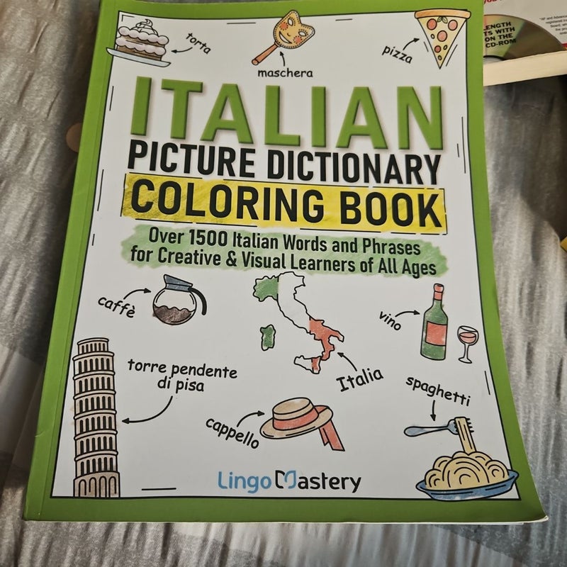 Italian Picture Dictionary Coloring Book