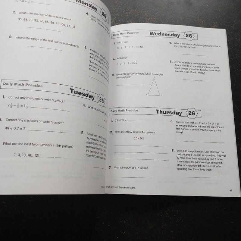 Daily Math Practice (Grade 6+)