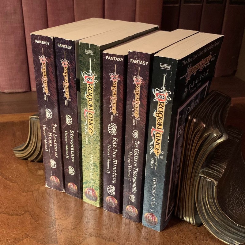 DragonLance: Complete Heroes I & II series 1-6: The Legend of Huma, StormBlade, Weasel’s Luck, Kaz the Minotaur, The Gates of Thorbardin, Galen Beknighted