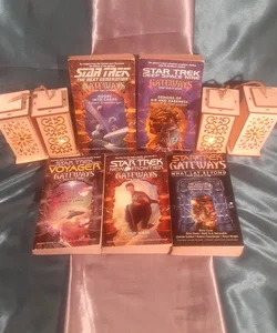 Star Trek Gateways 3,4,5,6,7 book lot , Doors into Chaos, Demons of Air and Darkness, No Man's Land, Cold Wars, What Lay Beyond