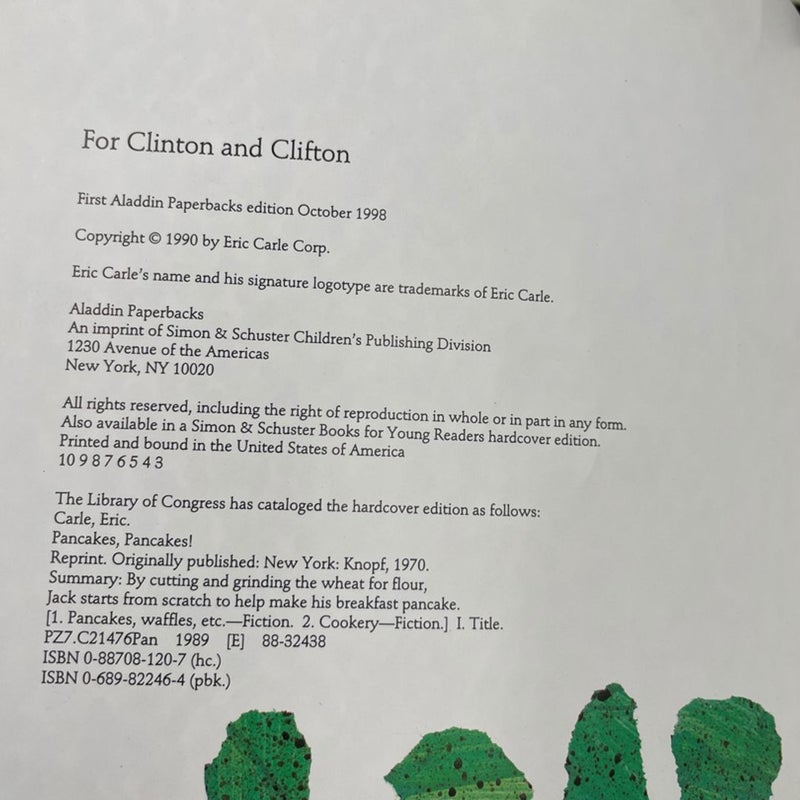 Eric Carle pancakes , pancakes! Paperback book