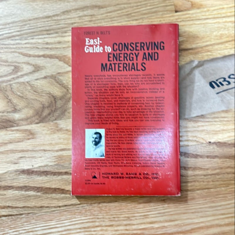 Guide to Conserving Energy and Materials