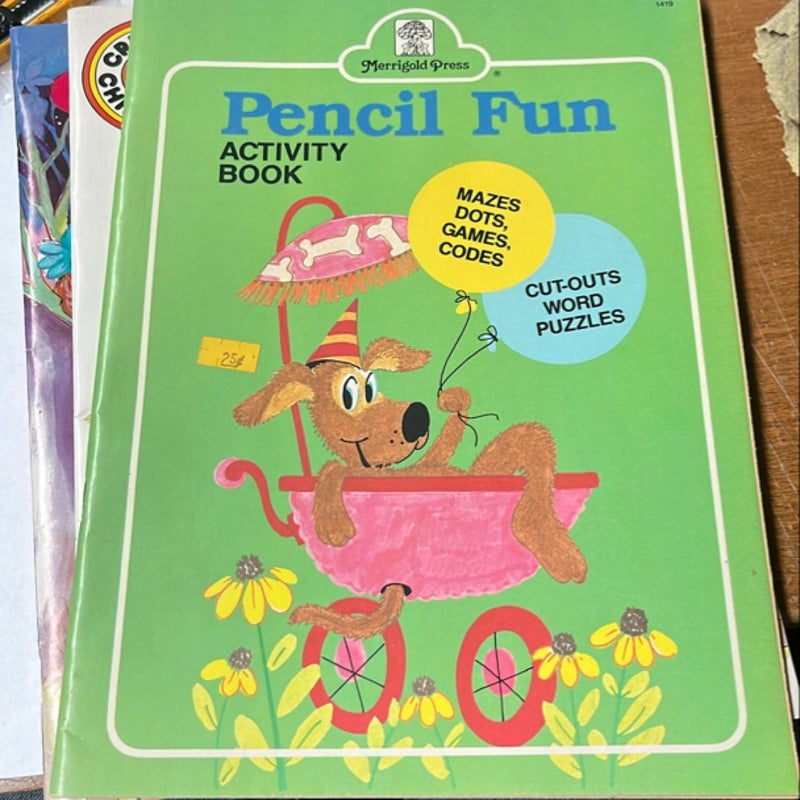 Package of 6 Vintage Coloring and Activity Books  