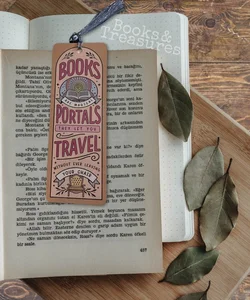 Books are Magical Portals Metal Bookmark Handmade Bookish Gift