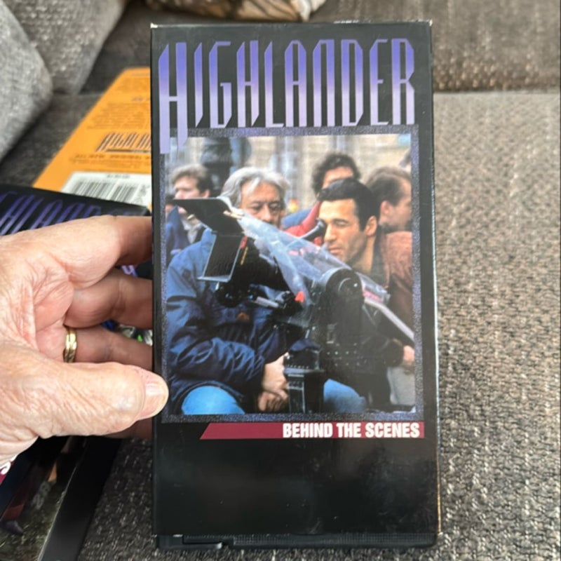 Bundle-Highlander Novel and Bloopers VHS tapes