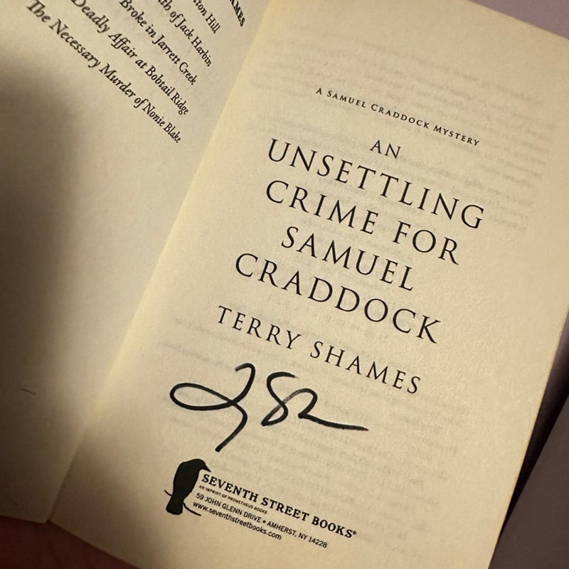 An Unsettling Crime for Samuel Craddock (SIGNED)