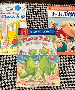Level 1 bundle *like new: Dancing Dinos at the Beach, The Berenstain Bears’ Class Trip, Hi-Ho Tiny