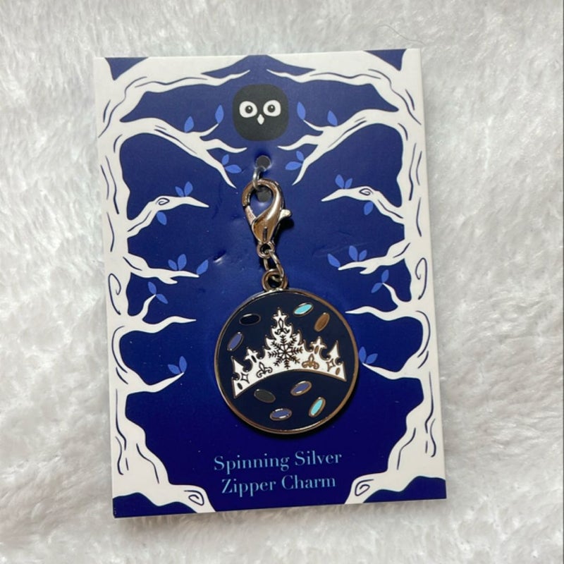 Spinning Silver Zipper Charm