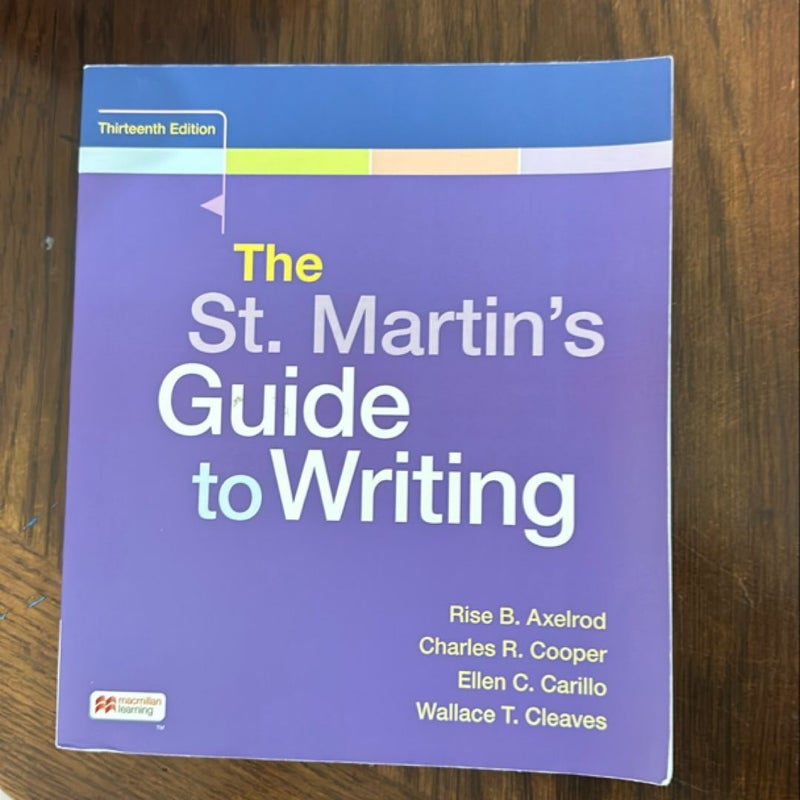 The St. Martin's Guide to Writing with 2016 MLA Update