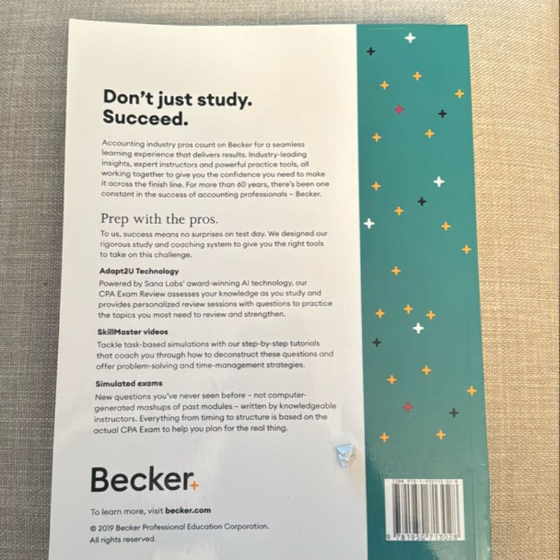 Becker Professional Education CPA Exam Review - V 3. 2 Business Textbook