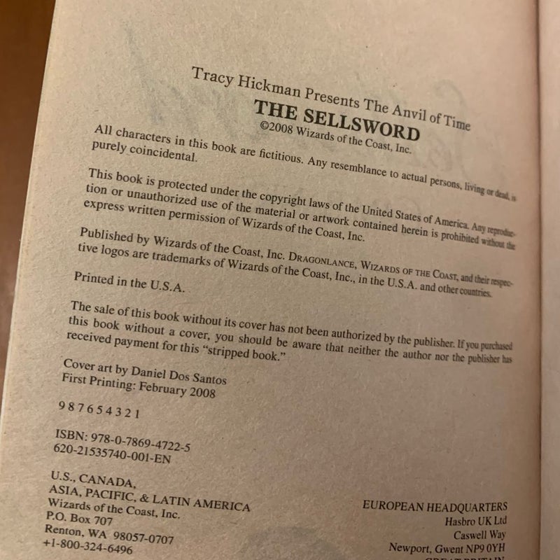DragonLance: The Anvil of Time 1 & 2: The Sellsword, The Survivors, First Edition First Printing