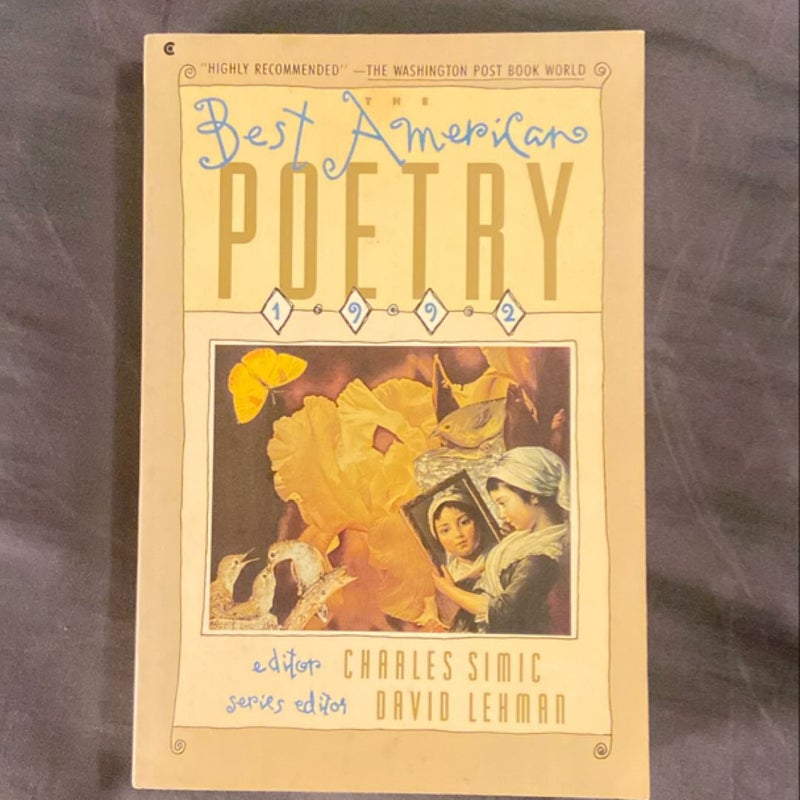 The Best American Poetry, 1992