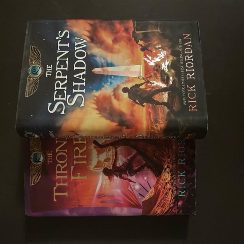 Kane Chronicles, the Serpent's Shadow & Throne of Fire, book 3 & 4 set 