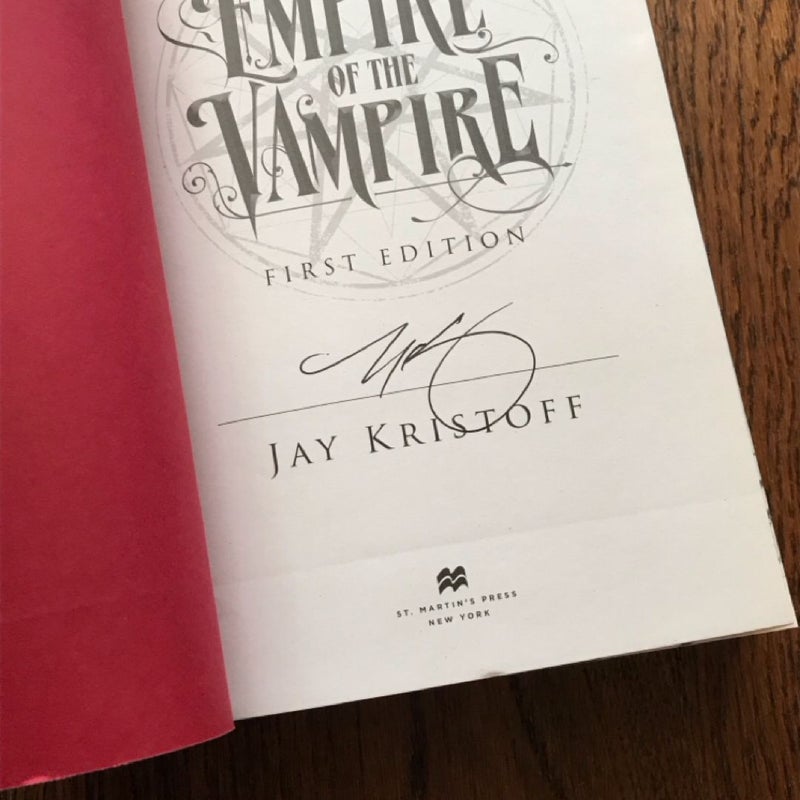 Empire of the Vampire by Jay Kristoff 2021 HCDJ SIGNED 1st Edition Fantasy Series