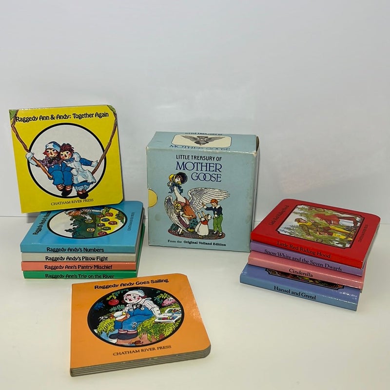 Little Treasury  Board Books Bundle: Raggedy Anne & Andy, Mother Goose & Fairy Tales 