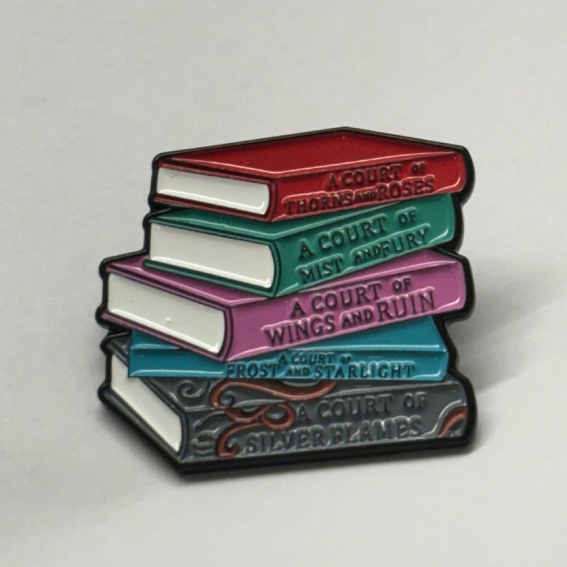 ACOTAR A Court Of Thorns Book Series Stack Enamel Pin Fantasy Bookswith Random acotar sticker  