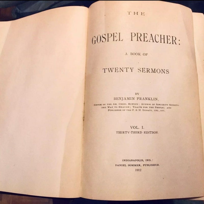 The Gospel Preacher a Book of Twenty Sermons 1912 vol 1